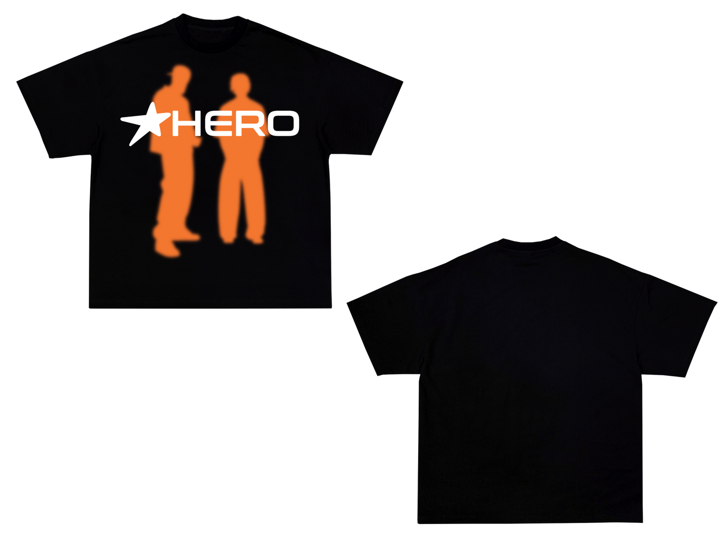 Black/Orange Hero Star Tee